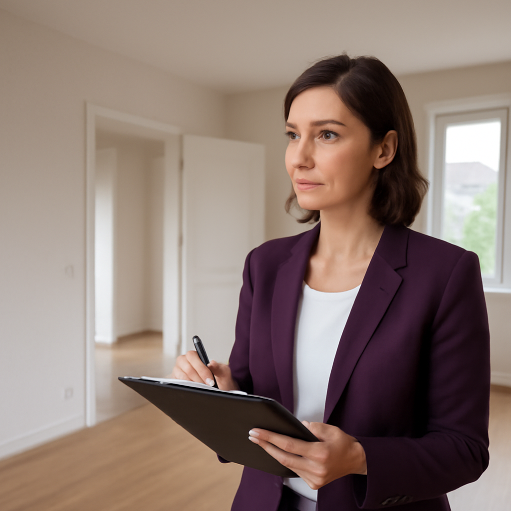 Property manager inspecting an apartment interior